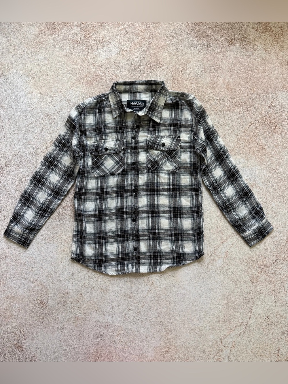 Tony Hawk Black and White Plaid Button-Down Shirt